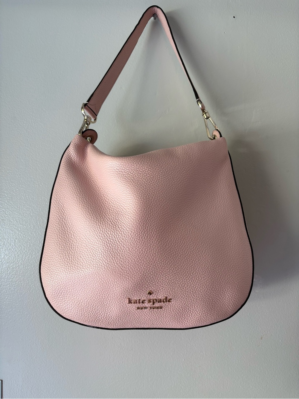 kate spade Pink Pebbled Leather Shoulder Hobo